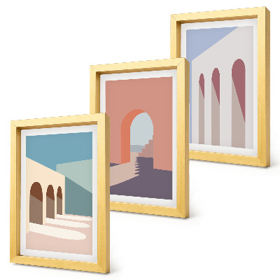 Galerie de perete Grafică minimalistă pastelată a arhitecturii urbane