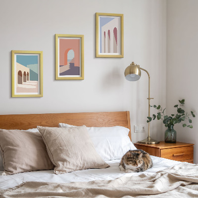 Galerie de perete Grafică minimalistă pastelată a arhitecturii urbane