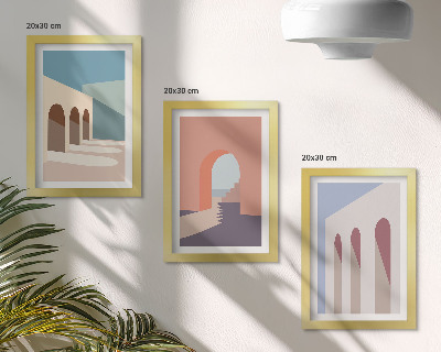 Galerie de perete Grafică minimalistă pastelată a arhitecturii urbane