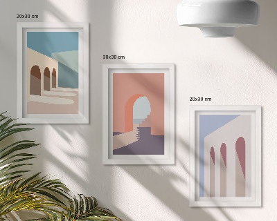 Galerie de perete Grafică minimalistă pastelată a arhitecturii urbane