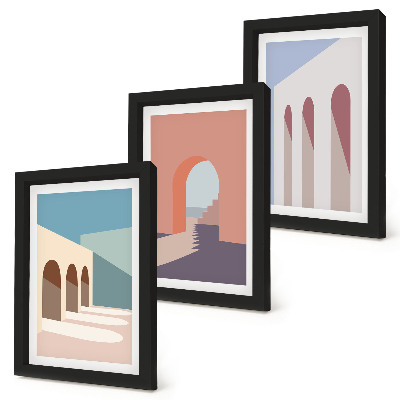 Galerie de perete Grafică minimalistă pastelată a arhitecturii urbane