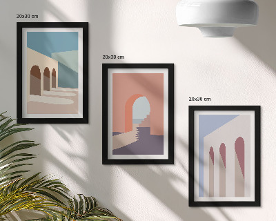 Galerie de perete Grafică minimalistă pastelată a arhitecturii urbane