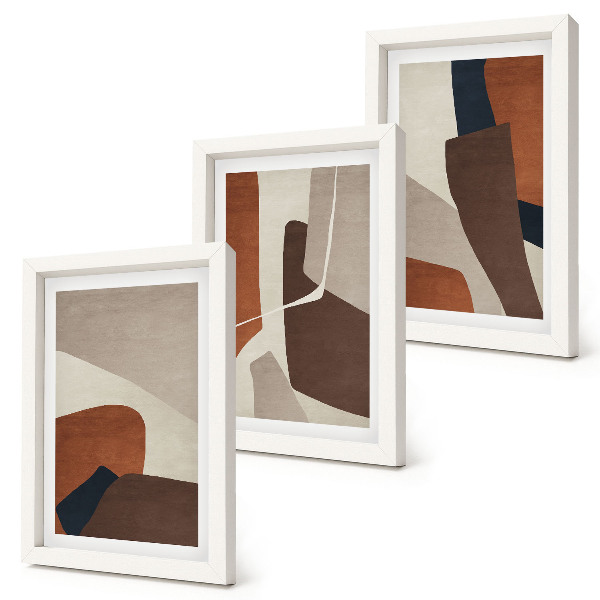 Set 3 tablouri Abstractizarea formelor structurale într-un stil modern