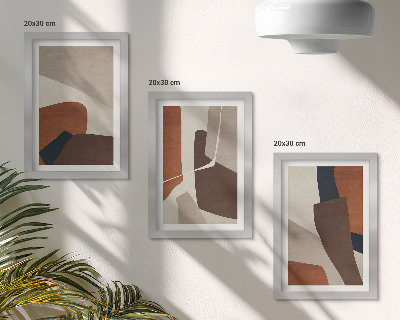 Set 3 tablouri Abstractizarea formelor structurale într-un stil modern