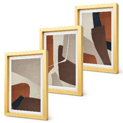 Set 3 tablouri Abstractizarea formelor structurale într-un stil modern