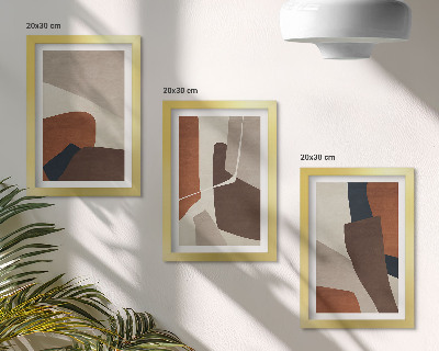 Set 3 tablouri Abstractizarea formelor structurale într-un stil modern
