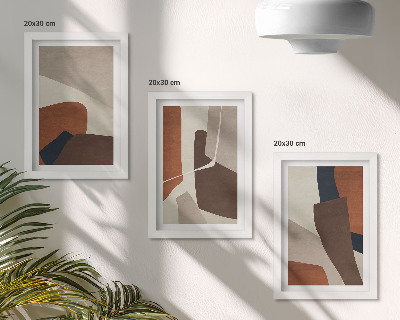 Set 3 tablouri Abstractizarea formelor structurale într-un stil modern