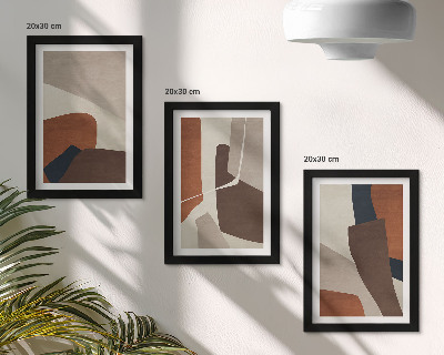 Set 3 tablouri Abstractizarea formelor structurale într-un stil modern