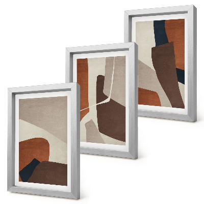 Set 3 tablouri Abstractizarea formelor structurale într-un stil modern