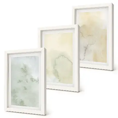 Galerie de perete cu acuarele pastelate pe texturi de vopsea pe pânză