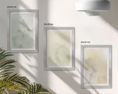 Galerie de perete cu acuarele pastelate pe texturi de vopsea pe pânză