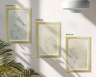 Galerie de perete cu acuarele pastelate pe texturi de vopsea pe pânză