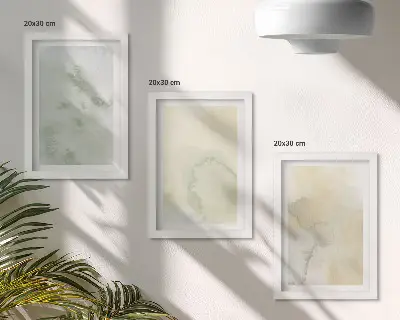 Galerie de perete cu acuarele pastelate pe texturi de vopsea pe pânză
