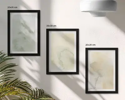 Galerie de perete cu acuarele pastelate pe texturi de vopsea pe pânză