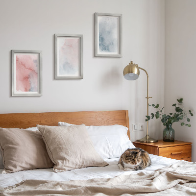 Set 3 tablouri Acuarele pastelate pe pânză, texturi colorate
