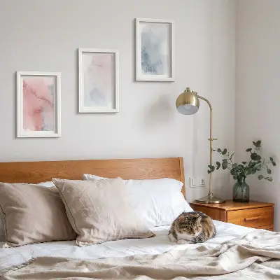 Set de 3 tablouri cu acuarele pastelate pe pânză și texturi colorate