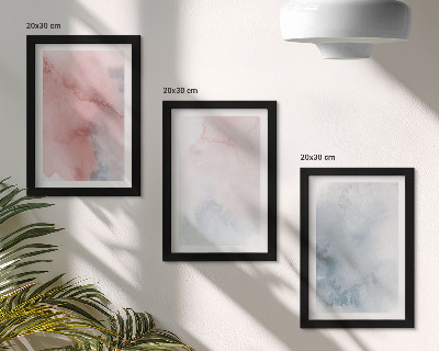 Set 3 tablouri Acuarele pastelate pe pânză, texturi colorate