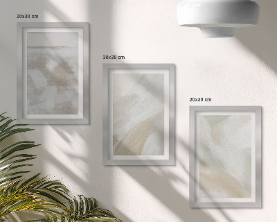 Set 3 tablouri Tușe de pensulă vopsea abstractă pe pânză