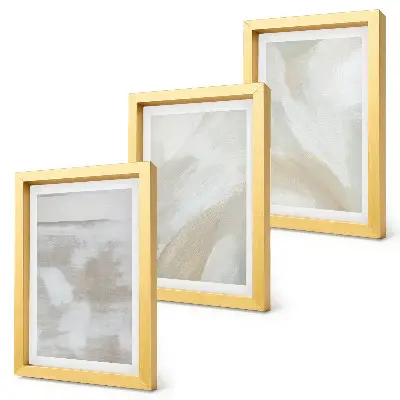Set de 3 tablouri cu tușe de vopsea abstractă pe pânză
