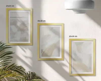 Set de 3 tablouri cu tușe de vopsea abstractă pe pânză