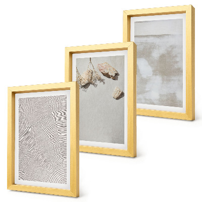 Set 3 tablouri Nisip, pietre și textură uzată în stil boho
