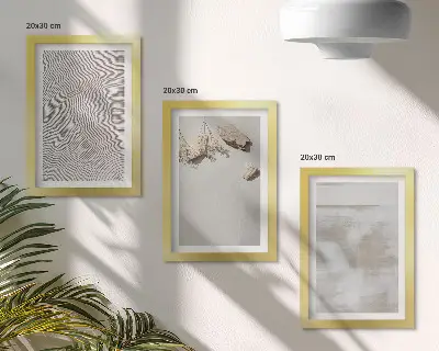 Set de 3 tablouri cu nisip, pietre și textură uzată în stil boho