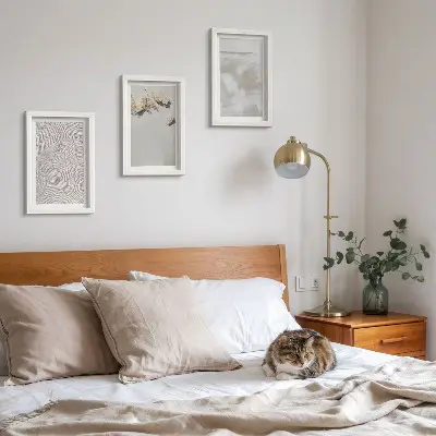 Set de 3 tablouri cu nisip, pietre și textură uzată în stil boho