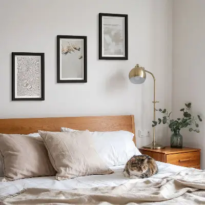 Set de 3 tablouri cu nisip, pietre și textură uzată în stil boho