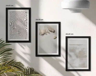 Set de 3 tablouri cu nisip, pietre și textură uzată în stil boho