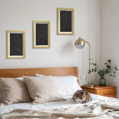 Galerie de perete cu texturi elegante din marmură închisă în stil glamour