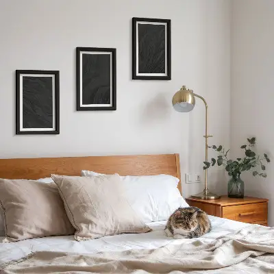 Galerie de perete cu texturi elegante din marmură închisă în stil glamour