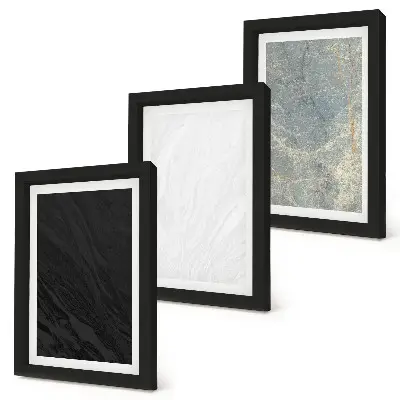 Set 3 tablouri cu texturi elegante din piatră în diverse culori