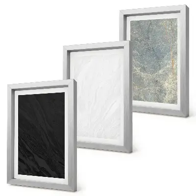 Set 3 tablouri cu texturi elegante din piatră în diverse culori