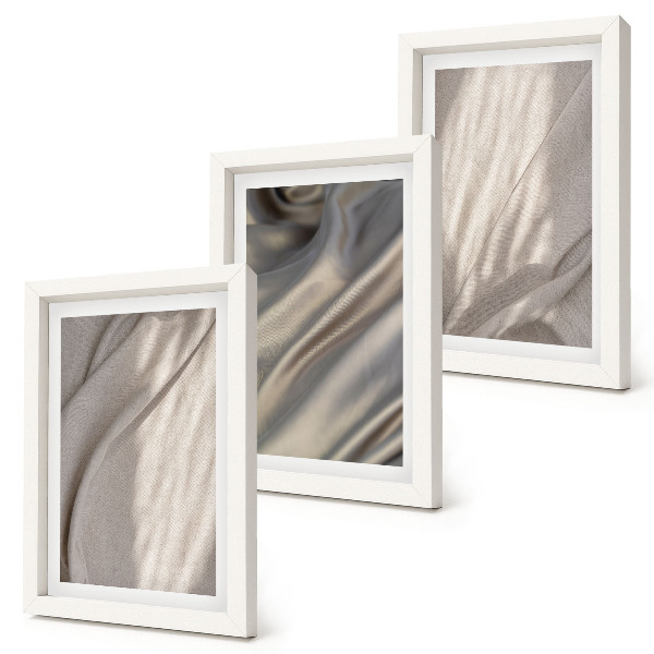 Set 3 tablouri Prim-plan al structurilor de țesături naturale în stil boho