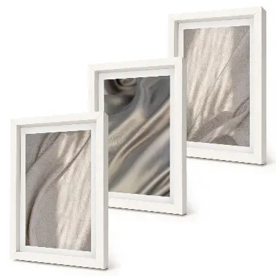 Set 3 tablouri cu prim-plan al structurilor de țesături naturale în stil boho
