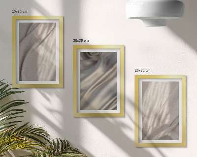 Set 3 tablouri Prim-plan al structurilor de țesături naturale în stil boho