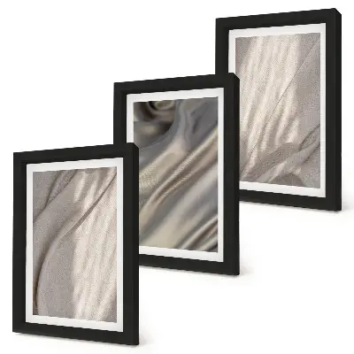 Set 3 tablouri cu prim-plan al structurilor de țesături naturale în stil boho