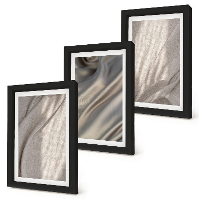 Set 3 tablouri Prim-plan al structurilor de țesături naturale în stil boho