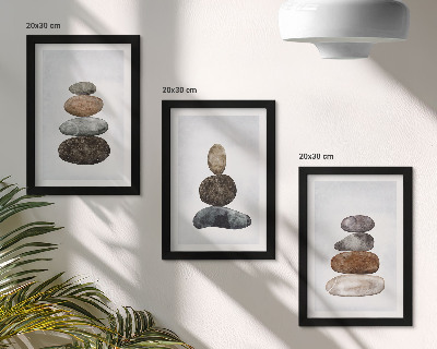 Galerie de perete Pictură boho minimalistă cu stive de pietre