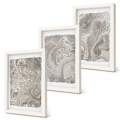 Set 3 tablouri Pictură abstractă cu forme moderne
