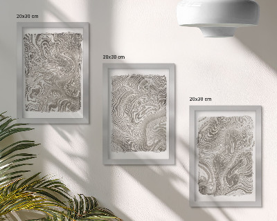 Set 3 tablouri Pictură abstractă cu forme moderne