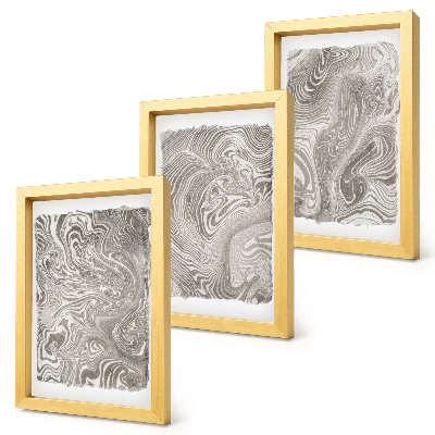 Set 3 tablouri Pictură abstractă cu forme moderne