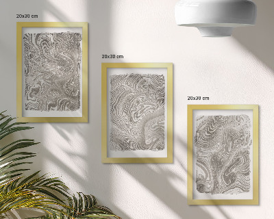 Set 3 tablouri Pictură abstractă cu forme moderne