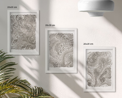 Set 3 tablouri Pictură abstractă cu forme moderne