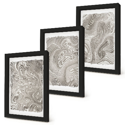 Set 3 tablouri Pictură abstractă cu forme moderne