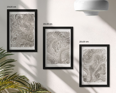 Set 3 tablouri Pictură abstractă cu forme moderne