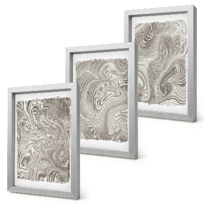 Set 3 tablouri Pictură abstractă cu forme moderne