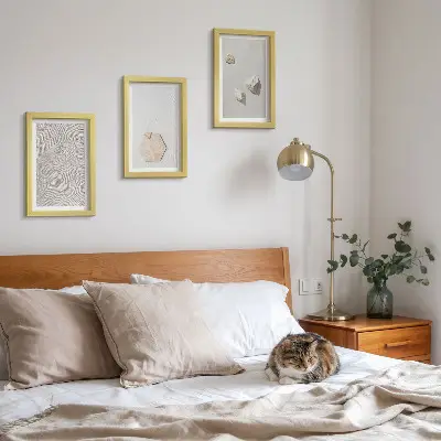 Set 3 tablouri cu texturi ușoare pe nisip în stil boho delicat