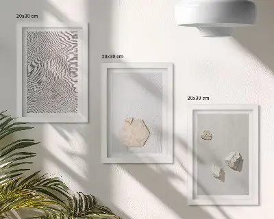 Set 3 tablouri cu texturi ușoare pe nisip în stil boho delicat