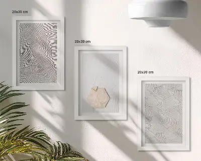 Galerie de perete cu texturi ușoare pe nisip în stil boho delicat